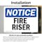 Signmission Fire Riser OSHA Notice Sign, Vinyl Decal, 7in W x 5in L, 2PK OS-2PACK-NS-D-57-L-12654 - alternate 2